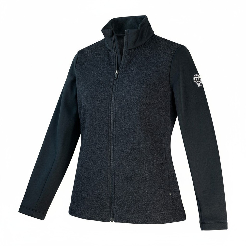 Nike Golf Thermo‎ Knit Hybrid Jacket Men M Black Gray Stretch Performance Zip